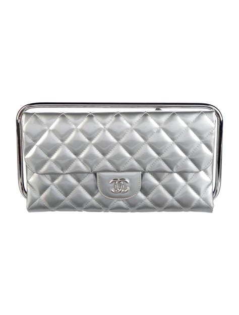 chanel clutch silver|chanel clutch sale.